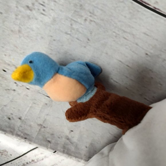 Mary Meyers Plush Snowman With Zipper Hat And Blue Bird - Picture 4 of 10